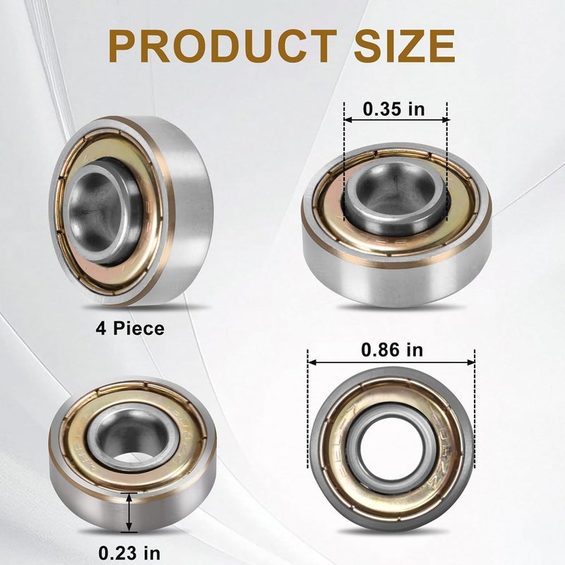 stufool 4 pcs Walker Wheel Bearing, Wheelchair Bearings, Universal Wheel Bearings for Wheelchair Rollator Transport Chairs, ID8.0*OD22*T9mm, Compatible with 8.0MM (5/16") Wheel axles,STDS1011 - Image 2